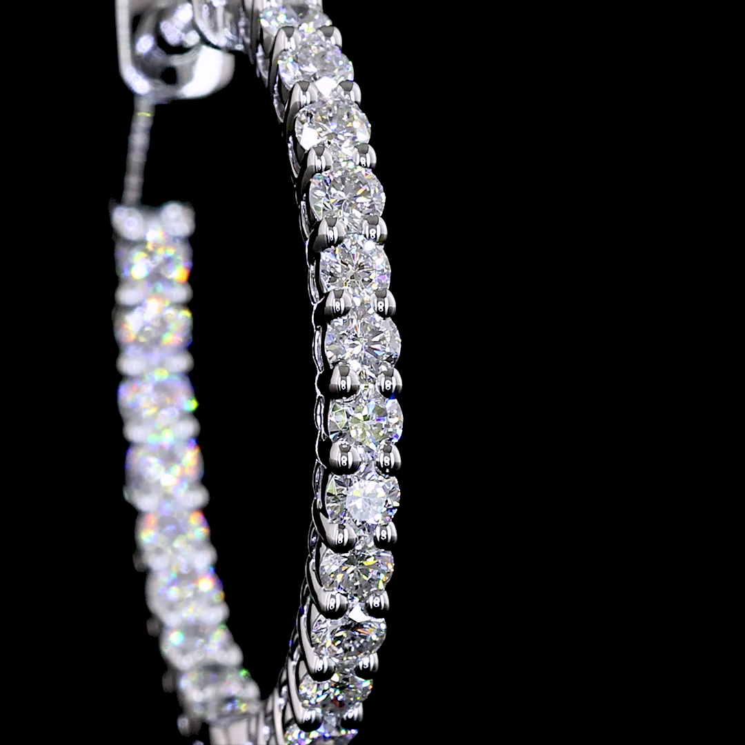 1.03 CTTW Round Lab Diamond Hoops Earring 25mm 14k White Gold F Color and VS2 Clarity jewelry-spot-usa