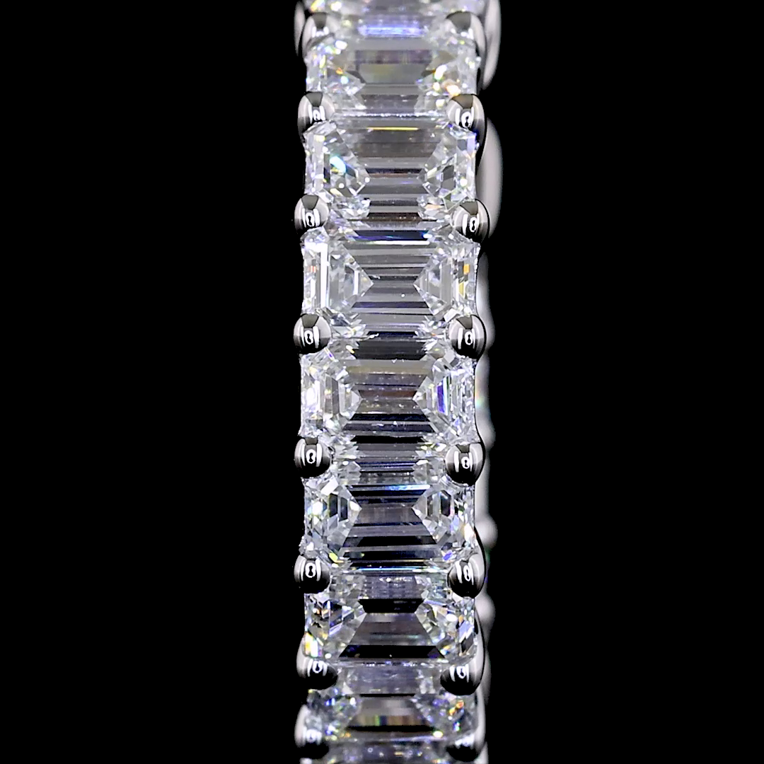 1.52 CTTW Emerald Lab Diamond Huggies Earring 13.36mm 14k White Gold E Color and VS Clarity jewelry-spot-usa