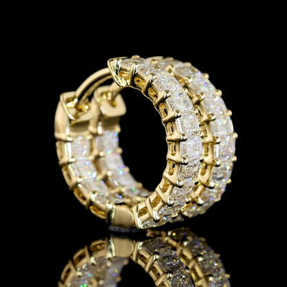 1.48 CTTW Emerald Lab Diamond Huggies Earring 13.36mm 14k Yellow Gold E Color and VS1/VS Clarity jewelry-spot-usa