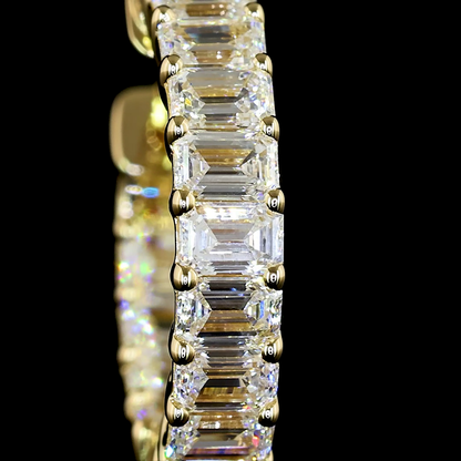 1.48 CTTW Emerald Lab Diamond Huggies Earring 13.36mm 14k Yellow Gold E Color and VS1/VS Clarity jewelry-spot-usa