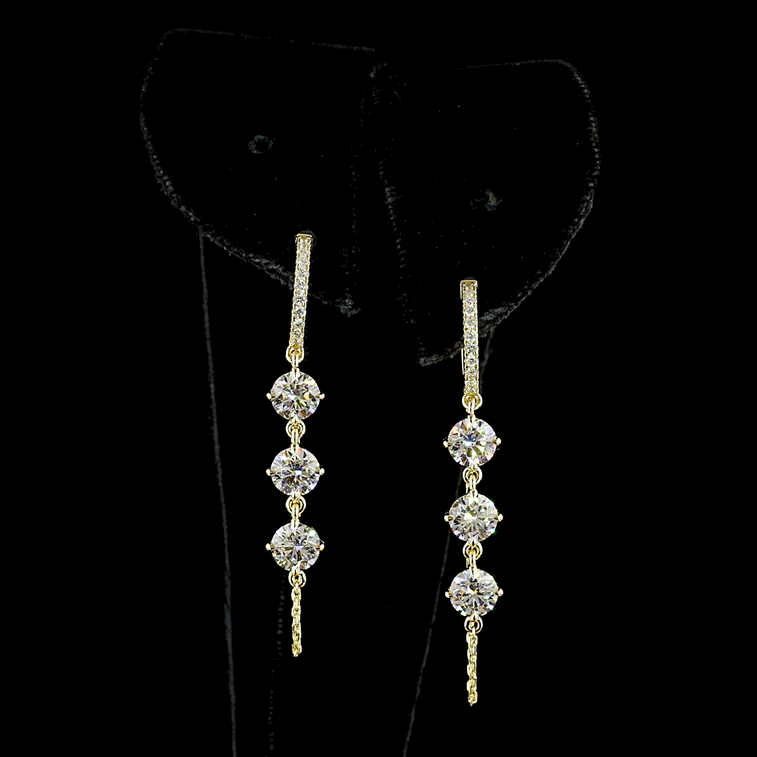 3.41 CTTW Round Lab Diamond Huggies Earring