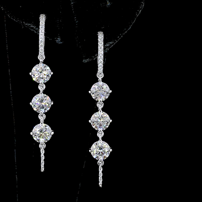 4.43 CTTW Round Lab Diamond Hanging Earring 14k White Gold E Color and VS Clarity jewelry-spot-usa