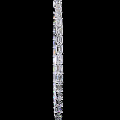 7.10 CTTW Emerald Lab Diamond Hoops Earring 14k White Gold E Color and VS1 Clarity jewelry-spot-usa