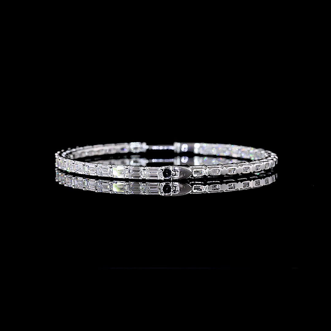 7.10 CTTW Emerald Lab Diamond Hoops Earring 14k White Gold E Color and VS1 Clarity jewelry-spot-usa