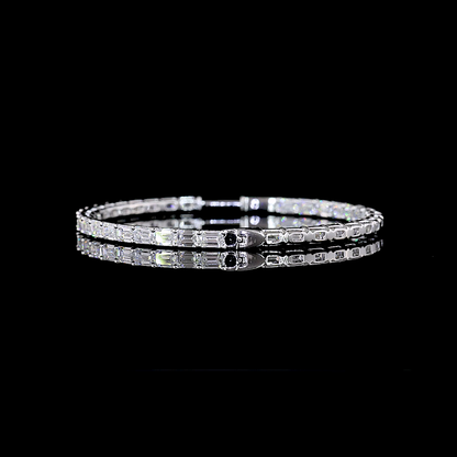 7.10 CTTW Emerald Lab Diamond Hoops Earring 14k White Gold E Color and VS1 Clarity jewelry-spot-usa