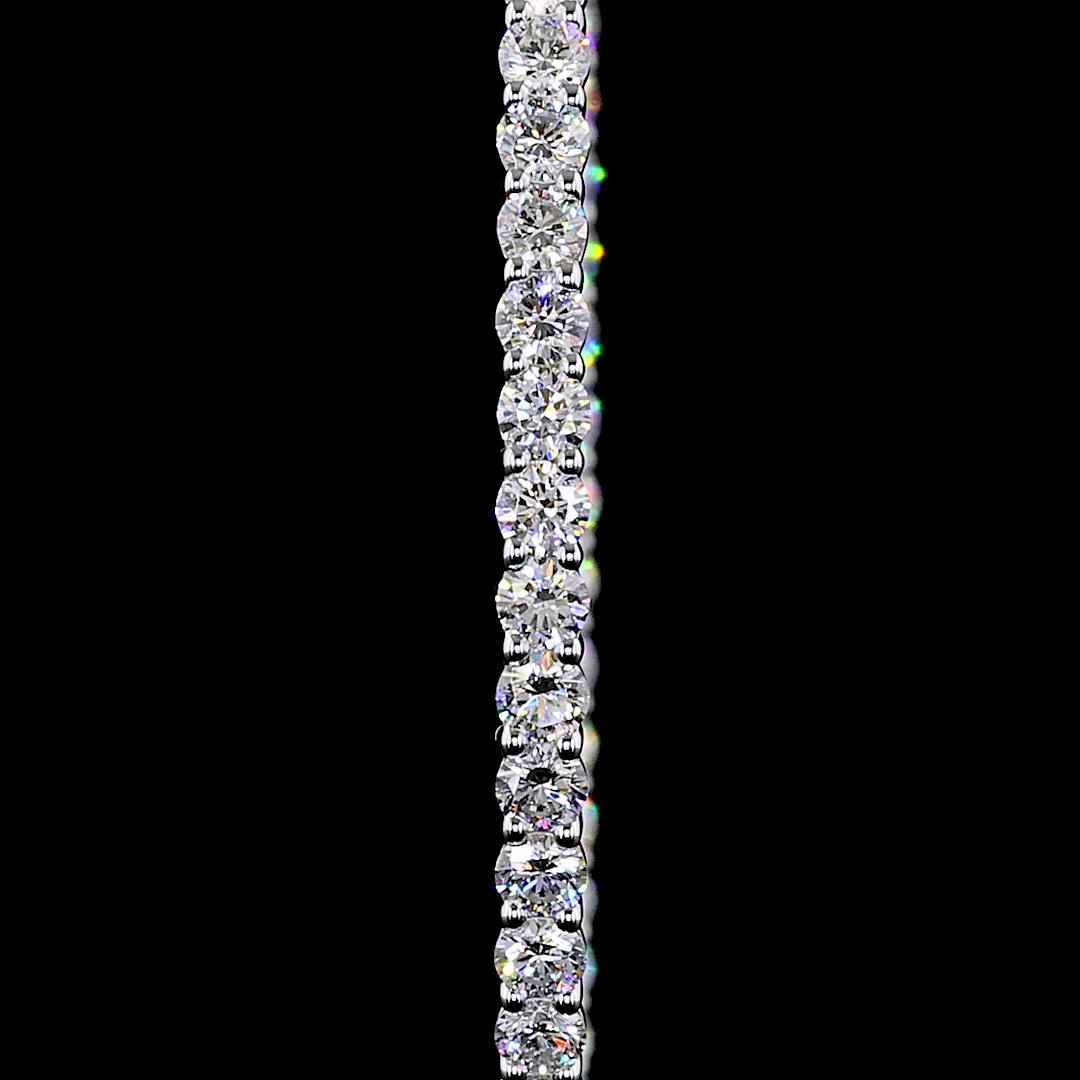 3.84 CTTW Round Lab Diamond Hoops Earring 44.36mm 14k White Gold (E Color and VS Clarity)