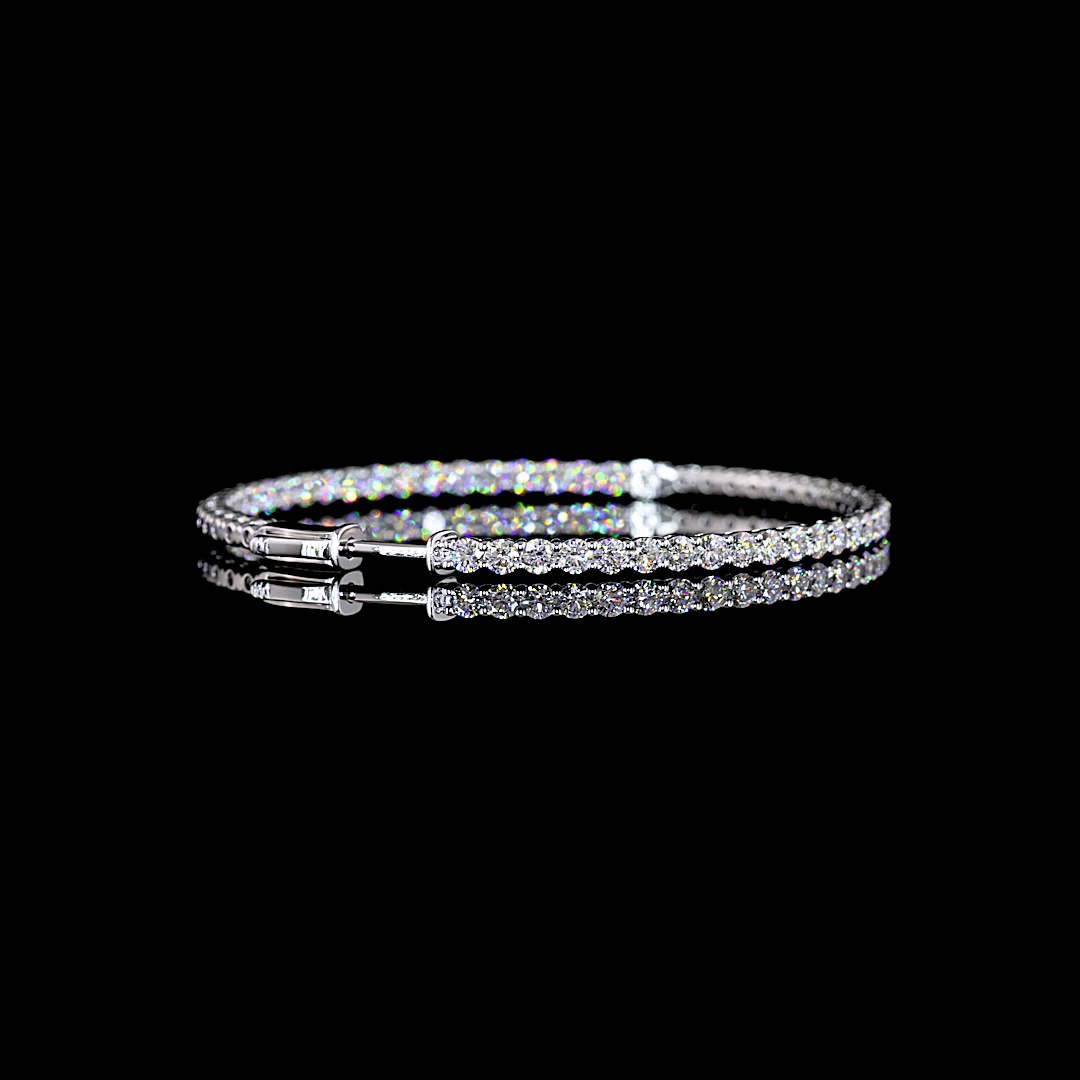 3.84 CTTW Round Lab Diamond Hoops Earring 44.36mm 14k White Gold (E Color and VS Clarity)