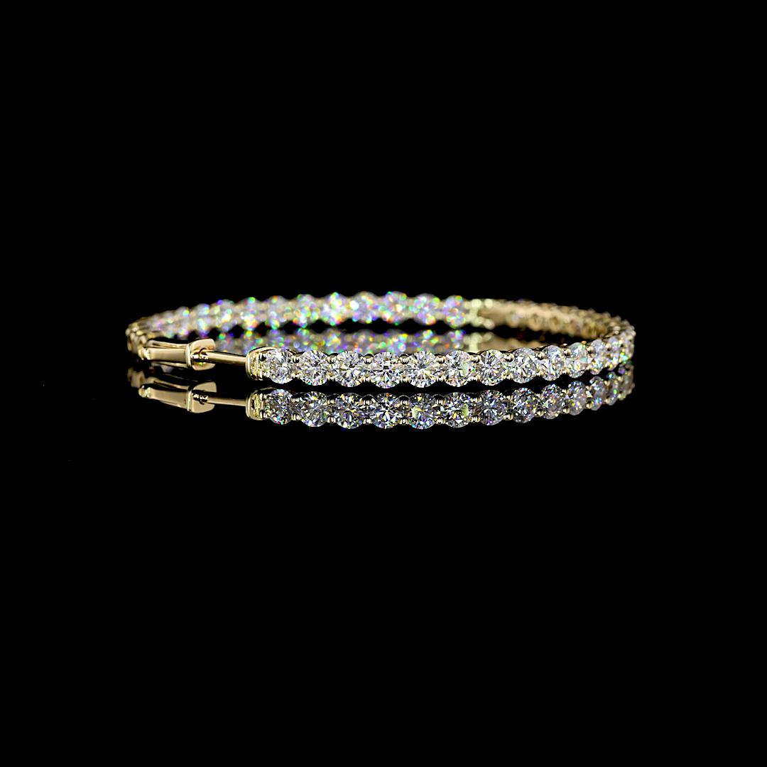 6.91 CTTW Round Lab Grown Diamond Hoops Earring 35mm (E Color and VS1 Clarity)