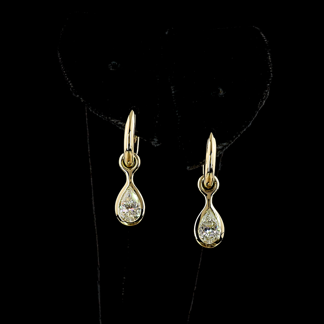1.56 CTTW Pear Lab Diamond Hanging Earring (E Color and VS Clarity)