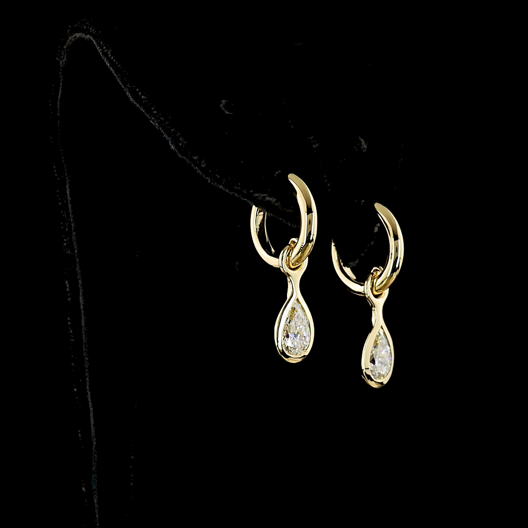1.56 CTTW Pear Lab Diamond Hanging Earring (E Color and VS Clarity)