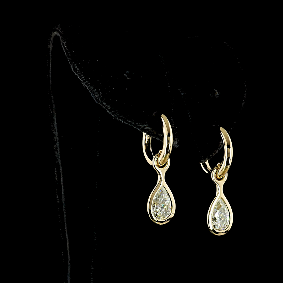 2.01 CTTW Pear Lab Diamond Hanging Earring (F Color and VS1 Clarity)