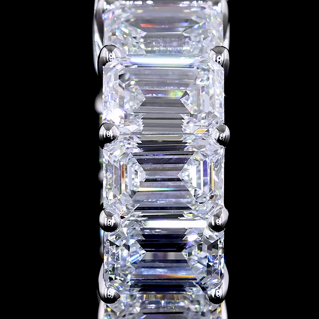 5.12 CTTW Emerald Lab Diamond Huggies Earring 16.3mm 14k White Gold (E Color and VS Clarity)