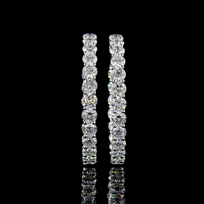 9.03 CTTW Round Lab Diamond Hoops Earring (E Color and VS Clarity)