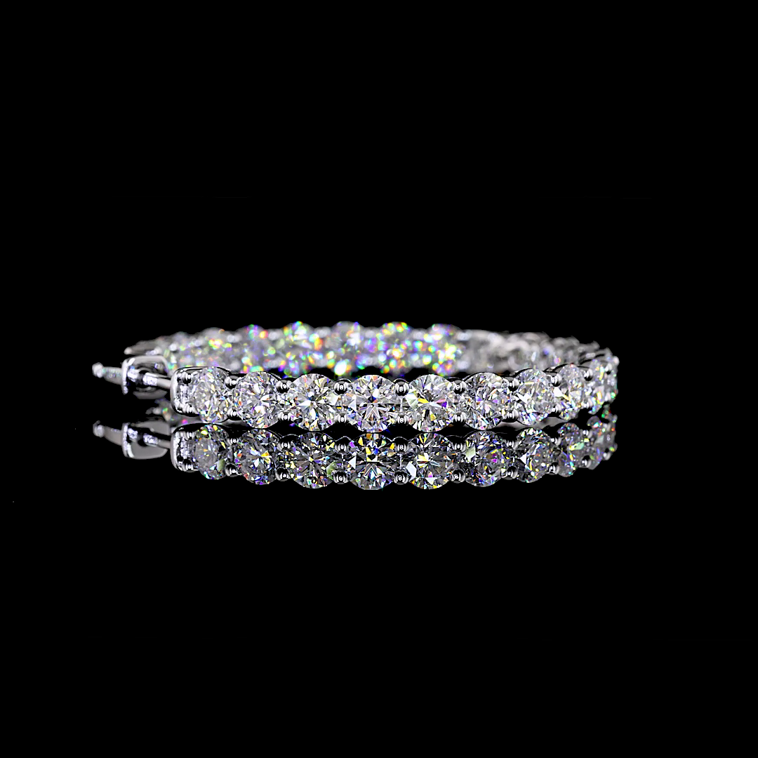 9.03 CTTW Round Lab Diamond Hoops Earring (E Color and VS Clarity)
