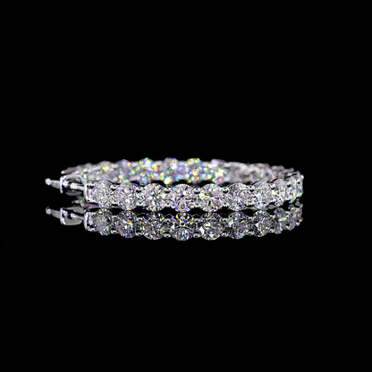 9.03 CTTW Round Lab Diamond Hoops Earring (E Color and VS Clarity)