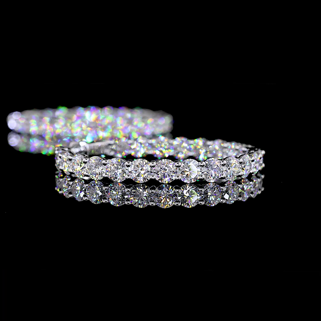 9.03 CTTW Round Lab Diamond Hoops Earring (E Color and VS Clarity)