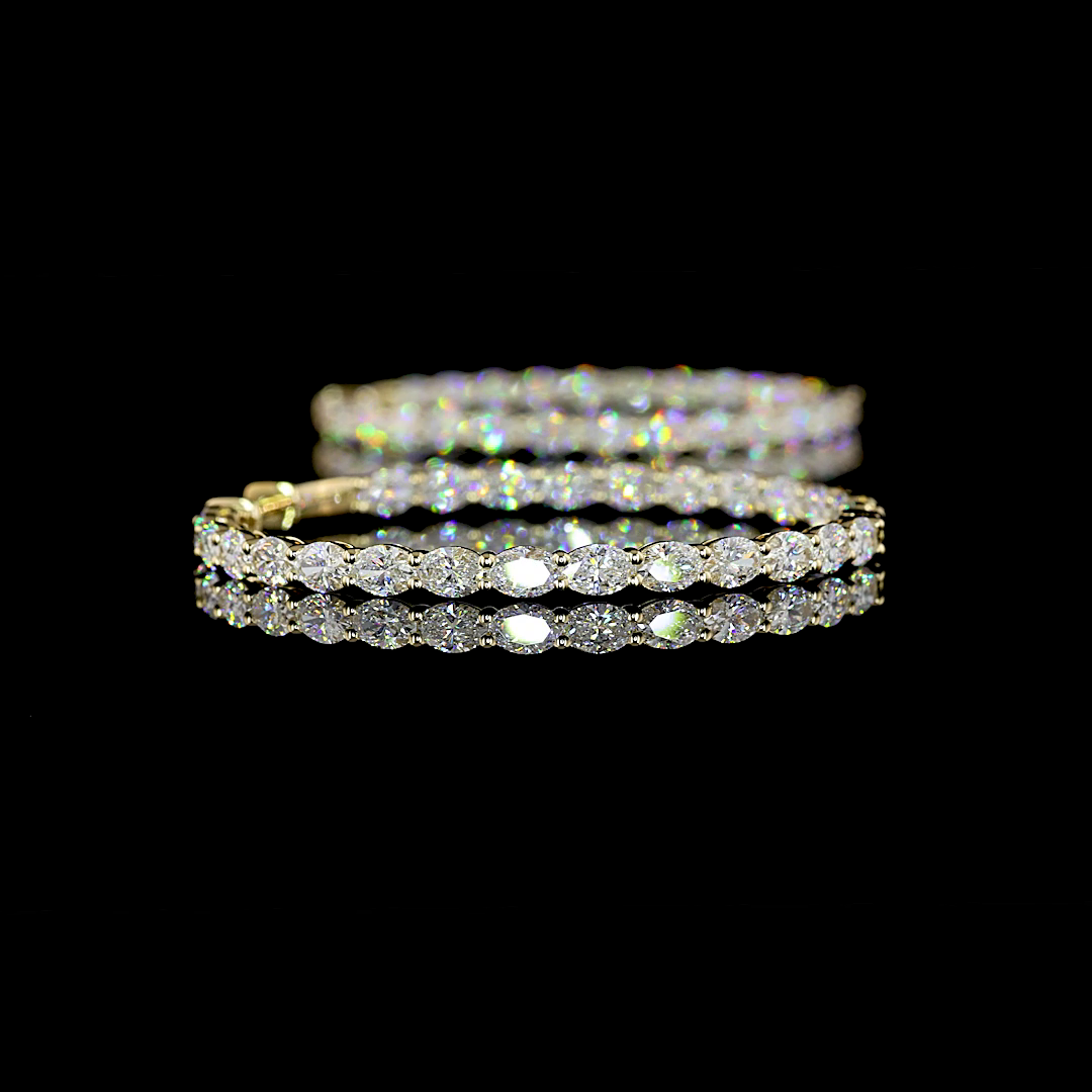 5.61 CTTW Oval Lab Diamond Hoops Earring 44.36mm 14k Yellow Gold E Color and VS Clarity jewelry-spot-usa