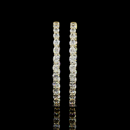 5.61 CTTW Oval Lab Diamond Hoops Earring 44.36mm 14k Yellow Gold E Color and VS Clarity jewelry-spot-usa