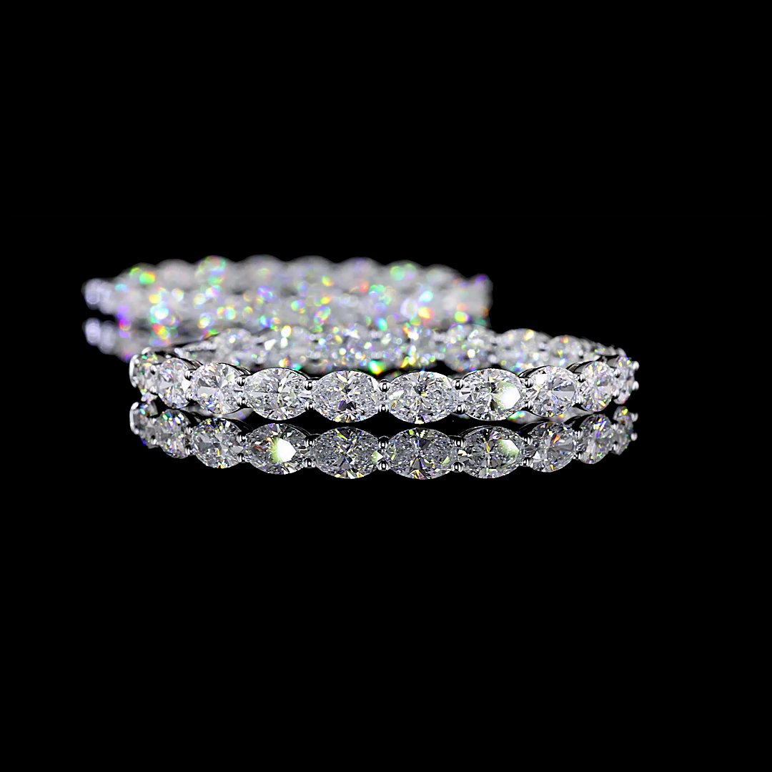 11.49 CTTW Oval Lab Diamond Hoops Earring 38mm 14k White Gold E Color and VS Clarity jewelry-spot-usa