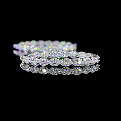 11.49 CTTW Oval Lab Diamond Hoops Earring 38mm 14k White Gold E Color and VS Clarity jewelry-spot-usa