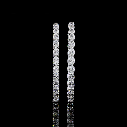 8.79 CTTW Oval Lab Diamond Hoops Earring 44.36mm 14k White Gold F Color and VS1 Clarity jewelry-spot-usa