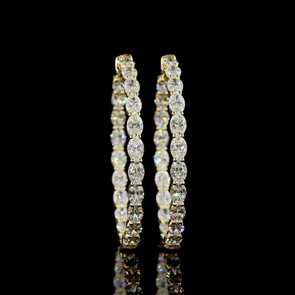 7.84 CTTW Oval Lab Diamond Hoops Earring (E Color and VS Clarity)