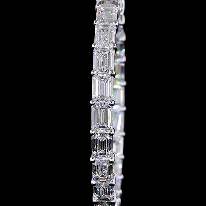 13.58 CTTW Emerald Lab Diamond Hoops Earring 38mm 14k White Gold E Color and VS2 Clarity jewelry-spot-usa