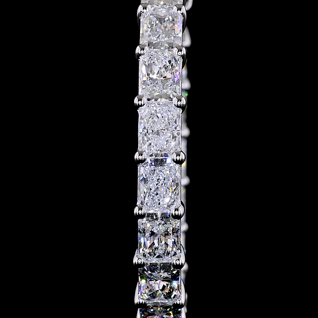 6.99 CTTW Radiant Lab Grown Diamond Hoops Earring 30mm (E Color and VS Clarity)