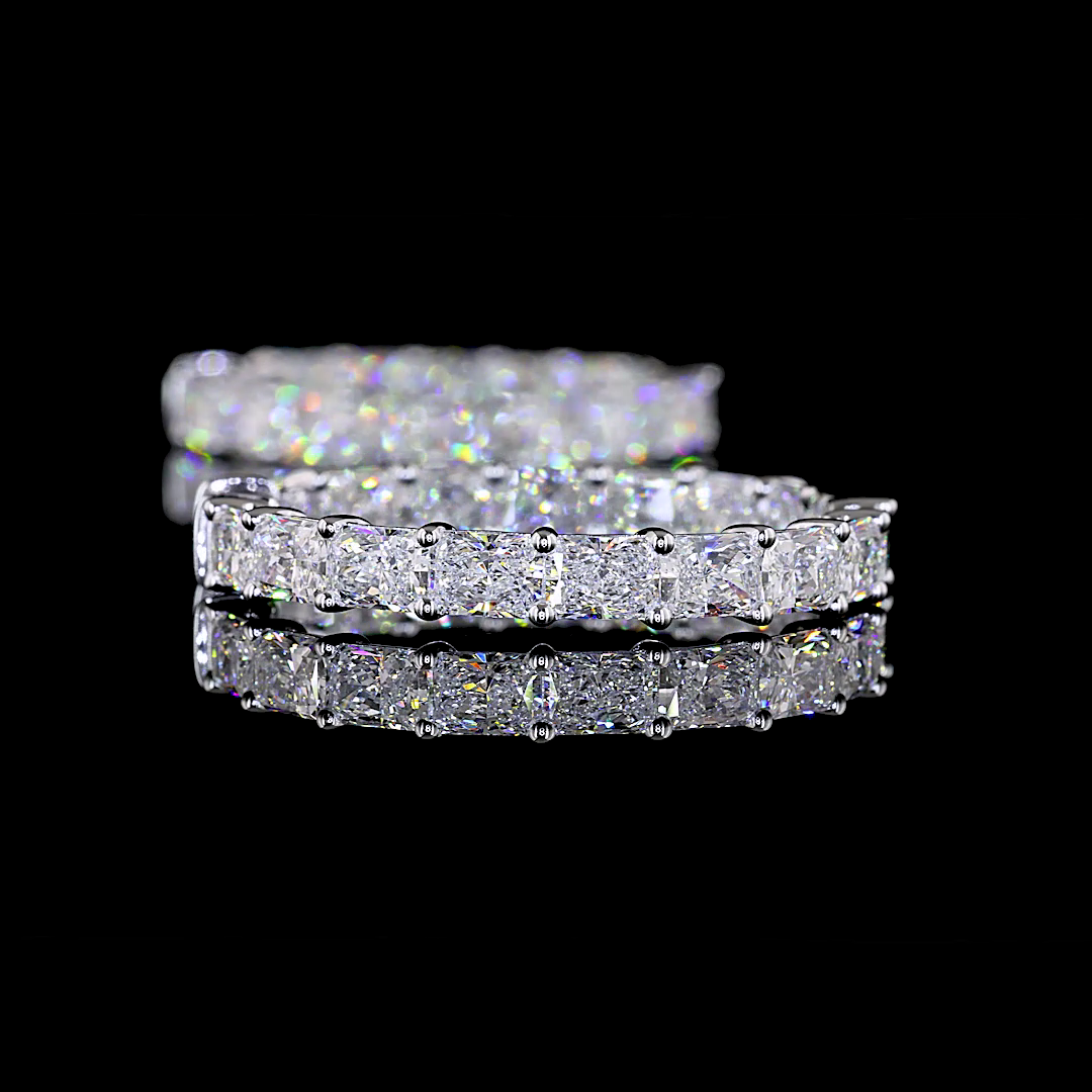 9.05 CTTW Radiant Lab Diamond Hoops Earring