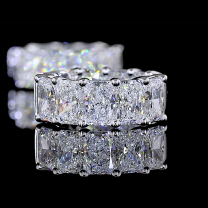 4.85 CTTW Radiant Lab Diamond Huggies Earring 14.64mm 14k White Gold E Color and VS1/VS2 Clarity jewelry-spot-usa