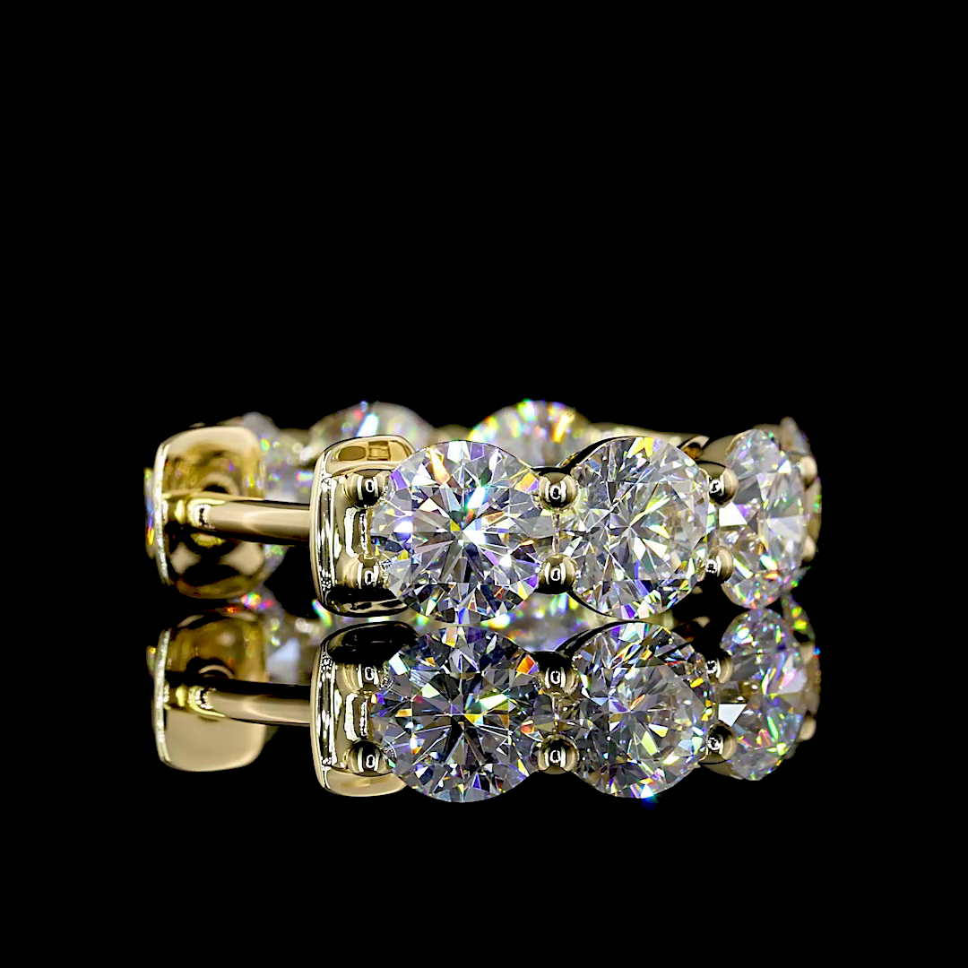 3.90 CTTW Round Lab Diamond Huggies Earring 16.3mm 14k Yellow Gold E Color and VS2 Clarity jewelry-spot-usa