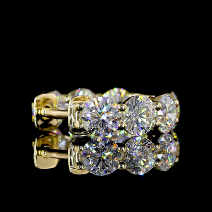 3.90 CTTW Round Lab Diamond Huggies Earring 16.3mm 14k Yellow Gold E Color and VS2 Clarity jewelry-spot-usa