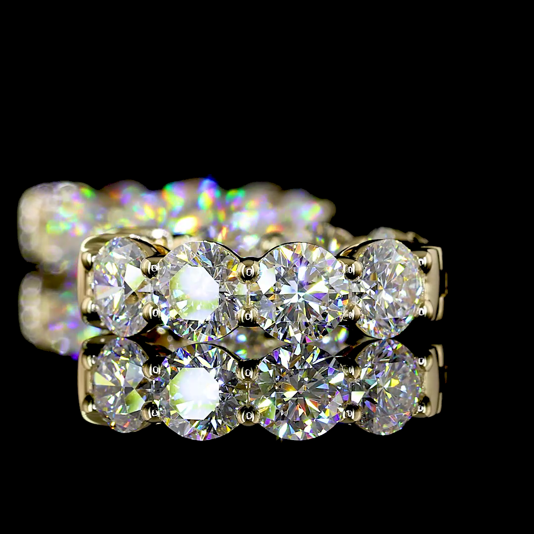 3.90 CTTW Round Lab Diamond Huggies Earring 16.3mm 14k Yellow Gold E Color and VS2 Clarity jewelry-spot-usa