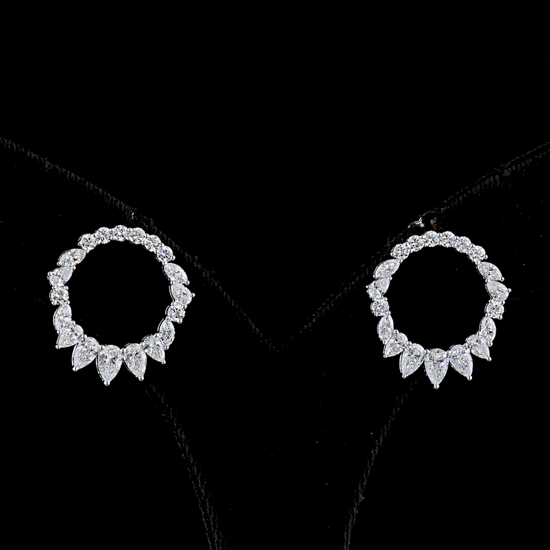 2.65 CTTW MIX Lab Diamond Huggies Earring 14k White Gold E Color and VS2 Clarity jewelry-spot-usa