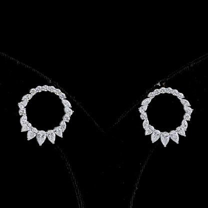 2.65 CTTW MIX Lab Diamond Huggies Earring 14k White Gold E Color and VS2 Clarity jewelry-spot-usa