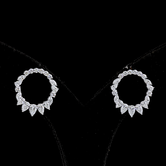 2.65 CTTW MIX Lab Diamond Huggies Earring 14k White Gold E Color and VS2 Clarity jewelry-spot-usa