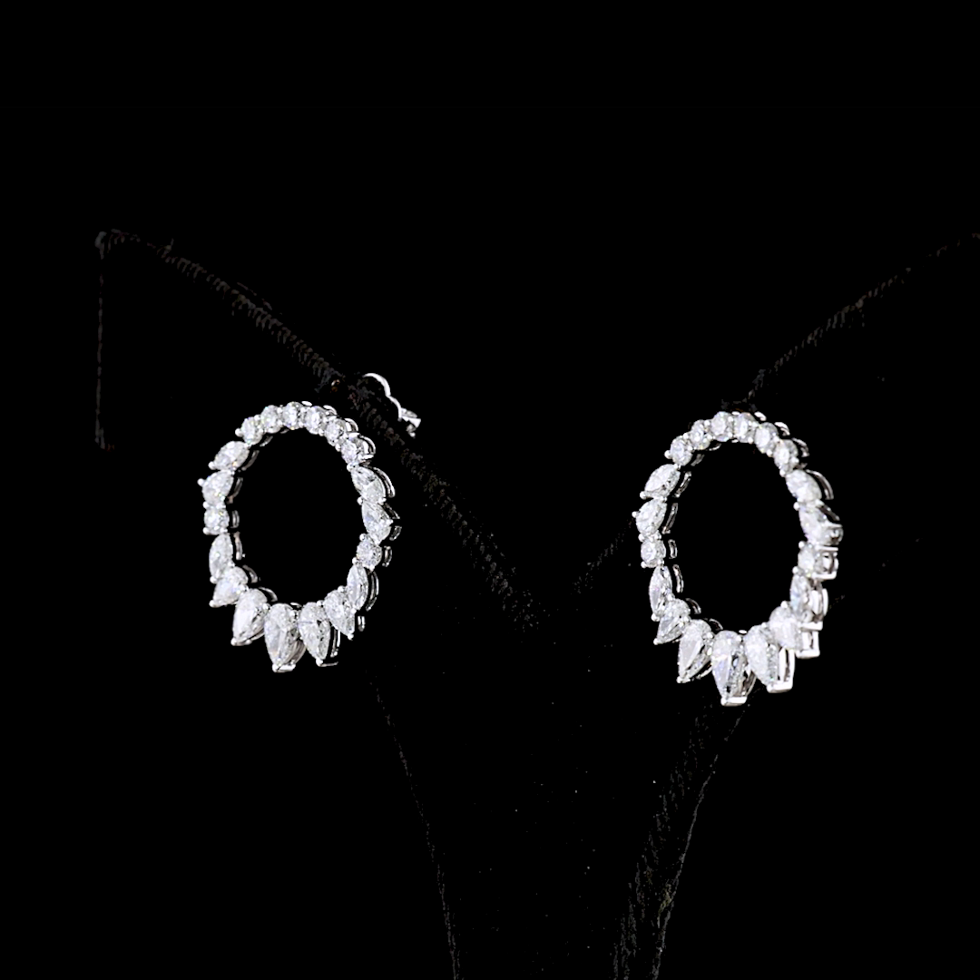 2.65 CTTW MIX Lab Diamond Huggies Earring 14k White Gold E Color and VS2 Clarity jewelry-spot-usa