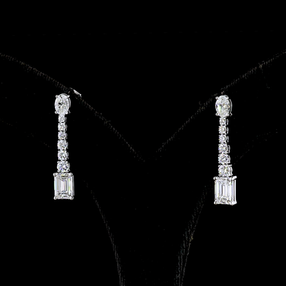 3.05 CTTW MIX Lab Diamond Hanging Earring 14k White Gold E Color and VS2 Clarity jewelry-spot-usa