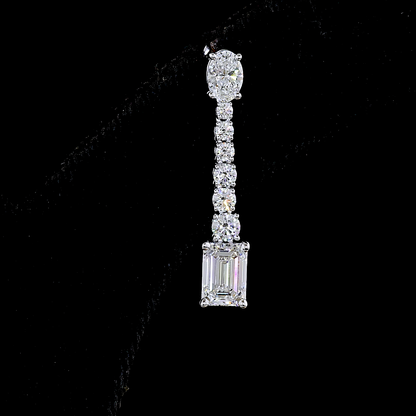 3.05 CTTW MIX Lab Diamond Hanging Earring 14k White Gold E Color and VS2 Clarity jewelry-spot-usa