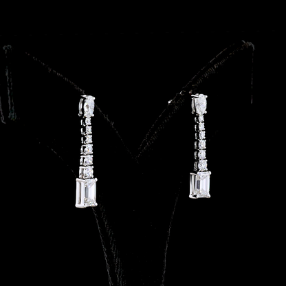3.05 CTTW MIX Lab Diamond Hanging Earring 14k White Gold E Color and VS2 Clarity jewelry-spot-usa