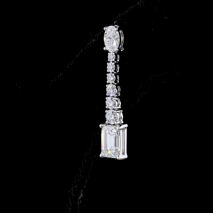 3.05 CTTW MIX Lab Diamond Hanging Earring 14k White Gold E Color and VS2 Clarity jewelry-spot-usa