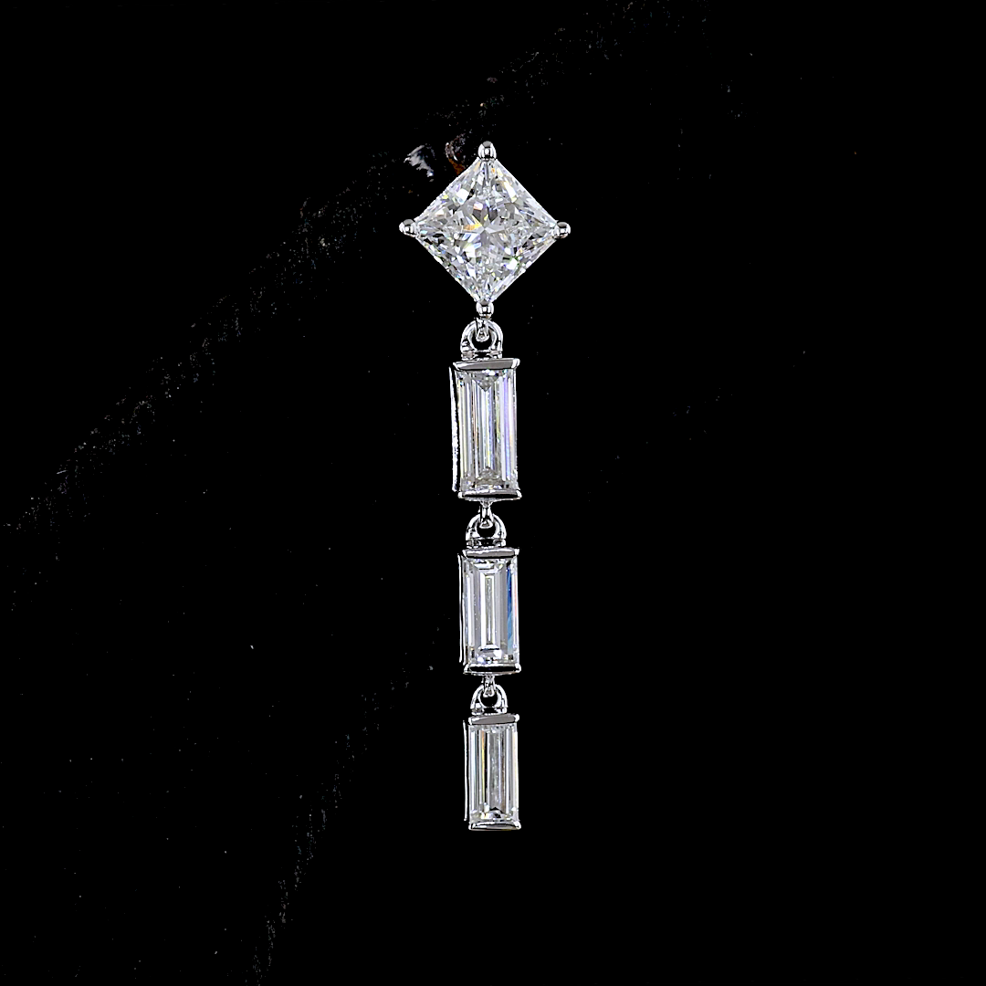 2.03 CTTW MIX Lab Diamond Hanging Earring