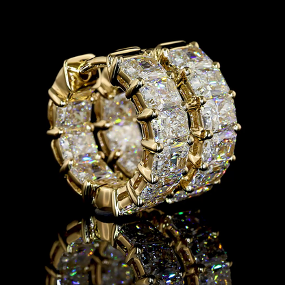 3.19 CTTW Radiant Lab Diamond Huggies Earring