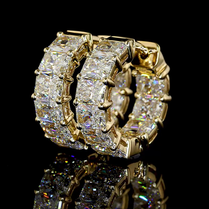 3.19 CTTW Radiant Lab Diamond Huggies Earring