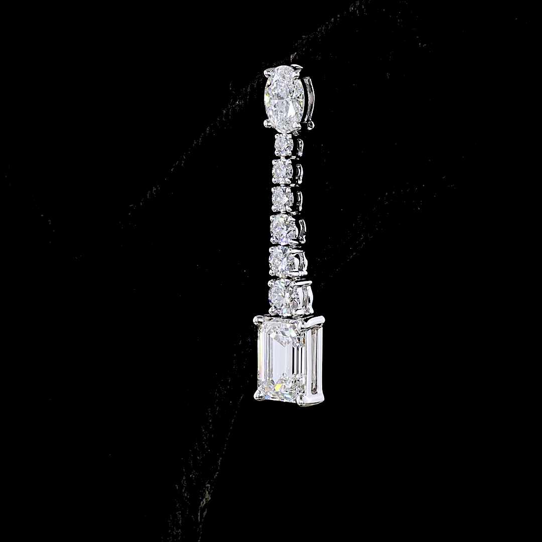 3.10 CTTW MIX Lab Diamond Hanging Earring 14k White Gold E Color and VS1 Clarity jewelry-spot-usa