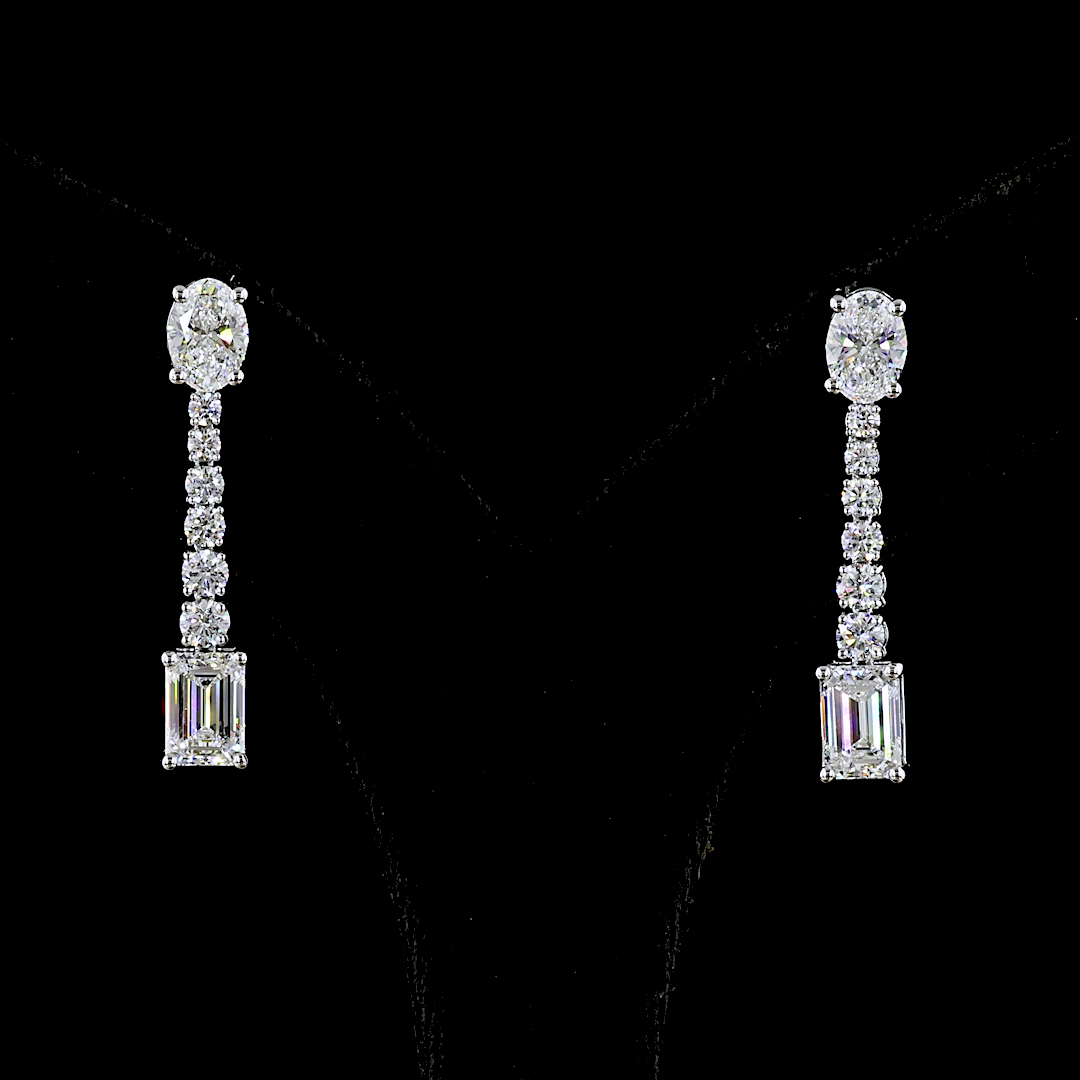 4.98 CTTW MIX Lab Diamond Hanging Earring