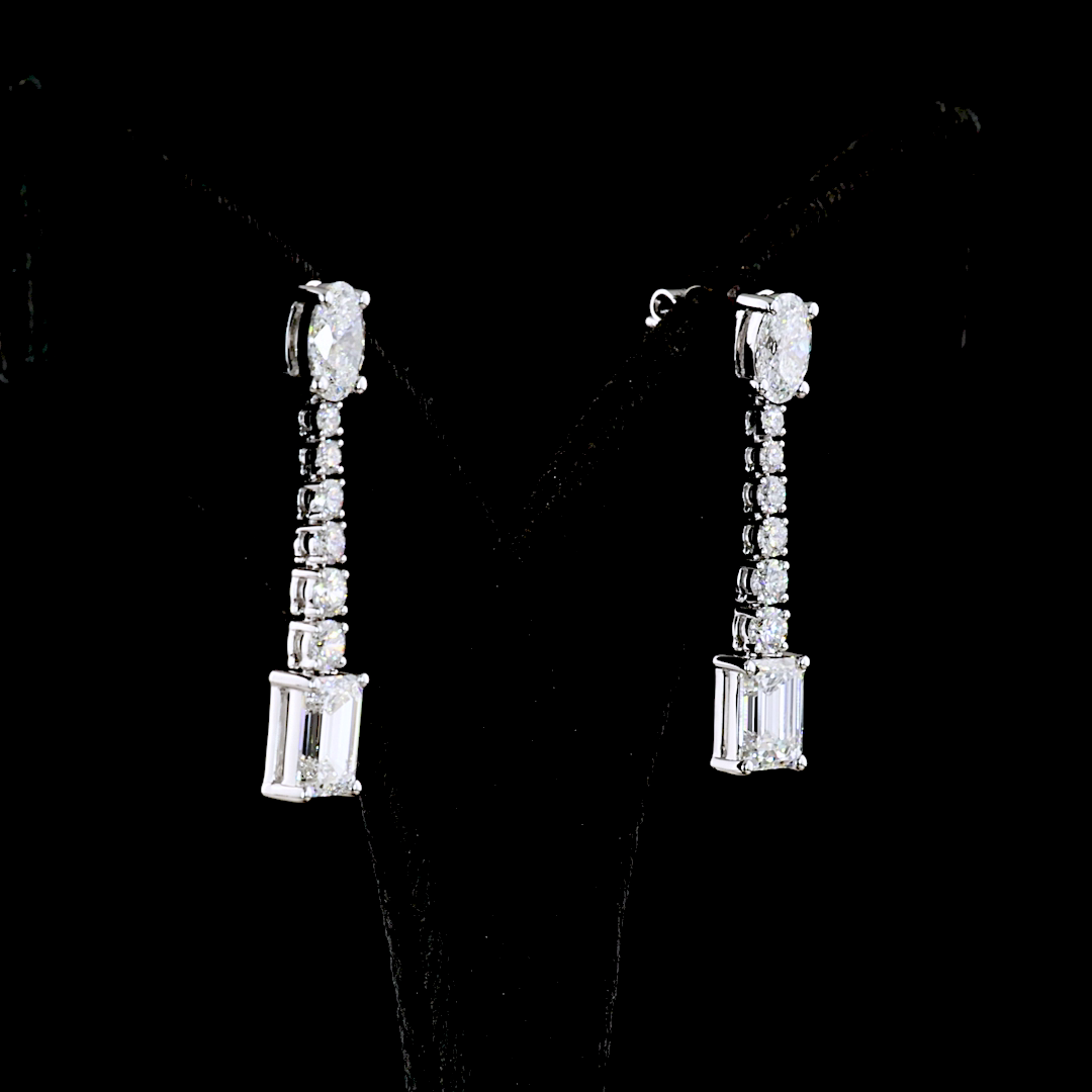4.98 CTTW MIX Lab Diamond Hanging Earring