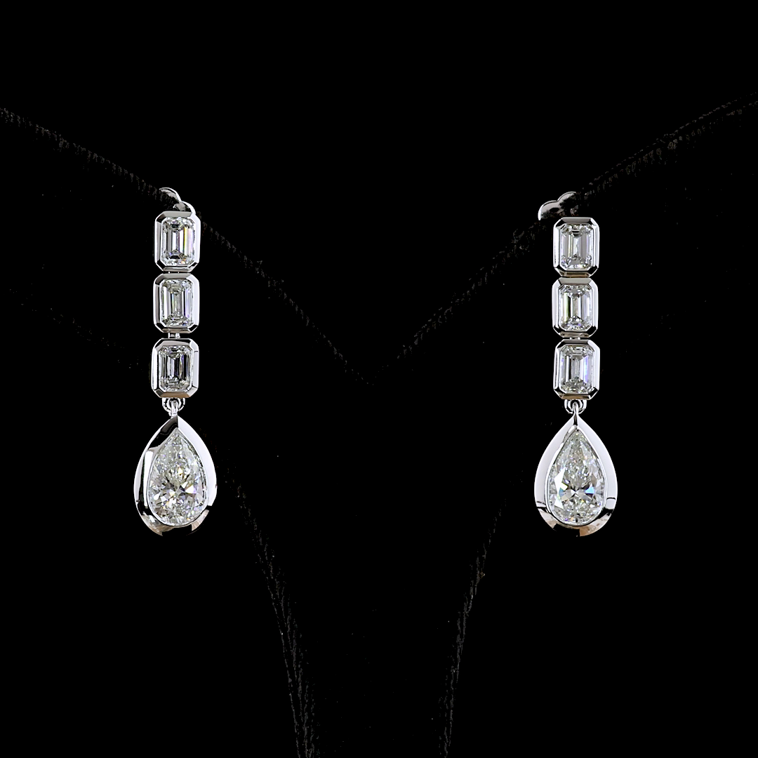 5.09 CTTW MIX Lab Diamond Hanging Earring (F Color and VS1 Clarity)