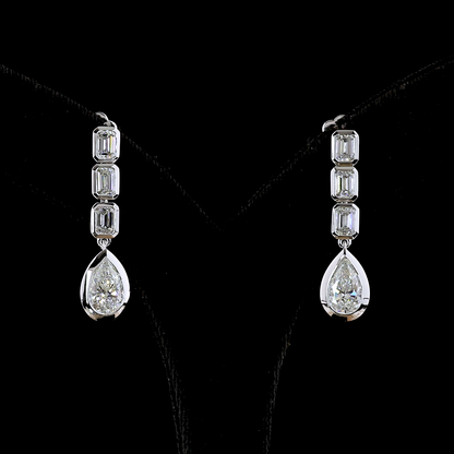 5.09 CTTW MIX Lab Diamond Hanging Earring (F Color and VS1 Clarity)