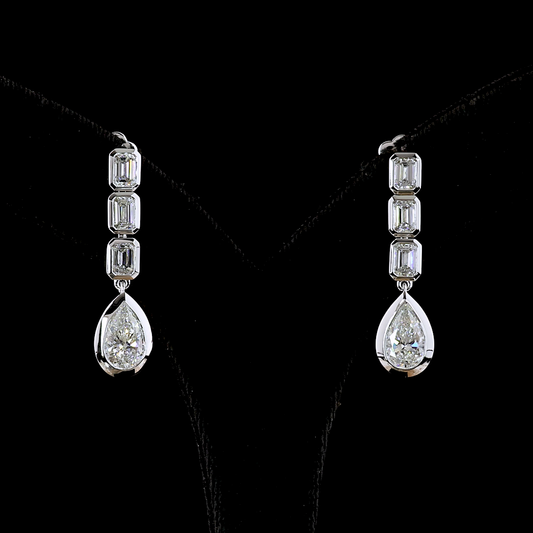 5.09 CTTW MIX Lab Diamond Hanging Earring (F Color and VS1 Clarity)